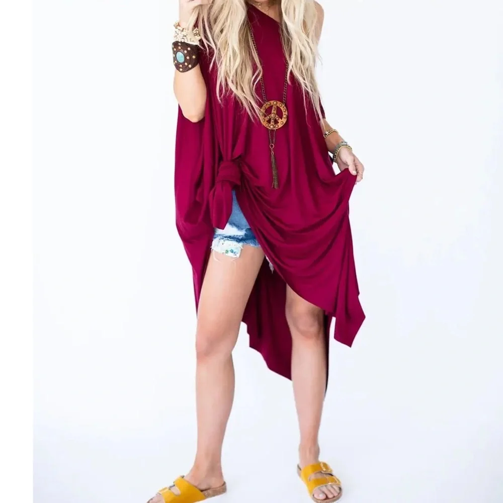 Three Bird Nest Burgundy Wren Tunic NWT - Picture 2 of 8